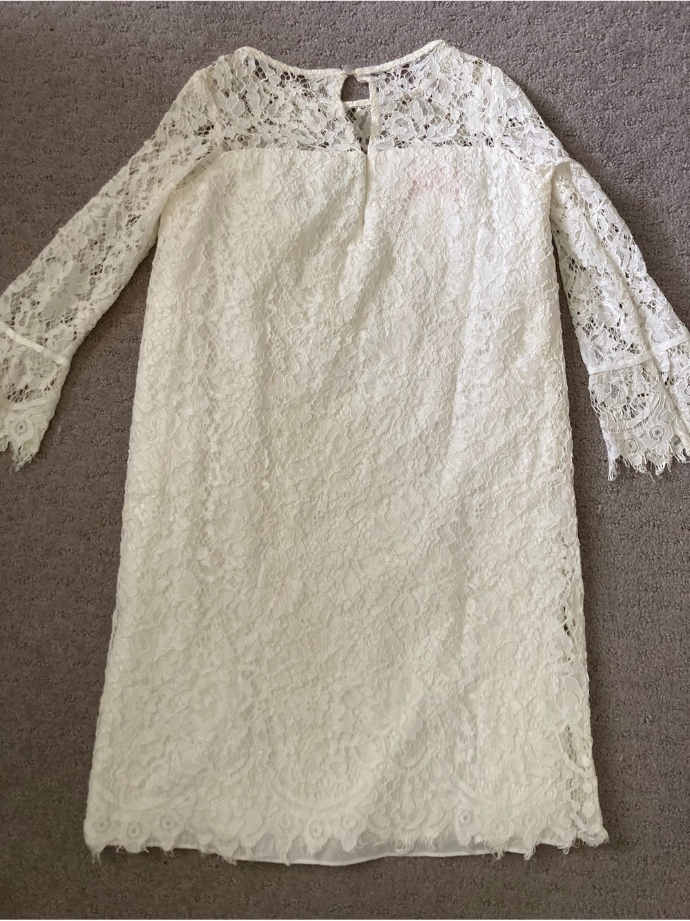 David's Bridal flower girl lace sheath dress, Sz 10. - Picture 5 of 10